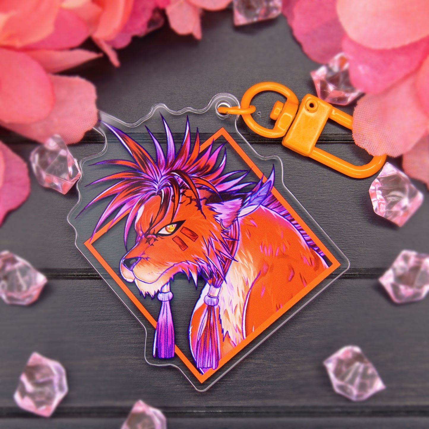 TRIBAL DOG ACRYLIC CHARM