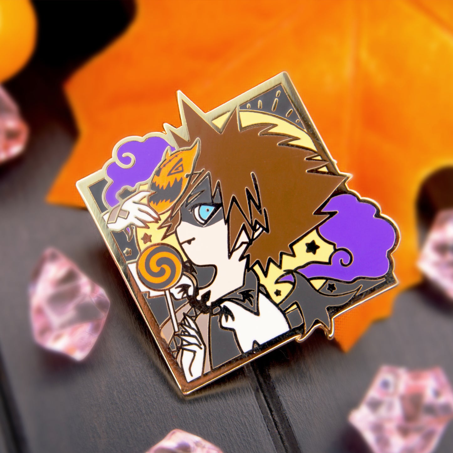 HALLOWEEN BOY DIAMOND ENAMEL PIN