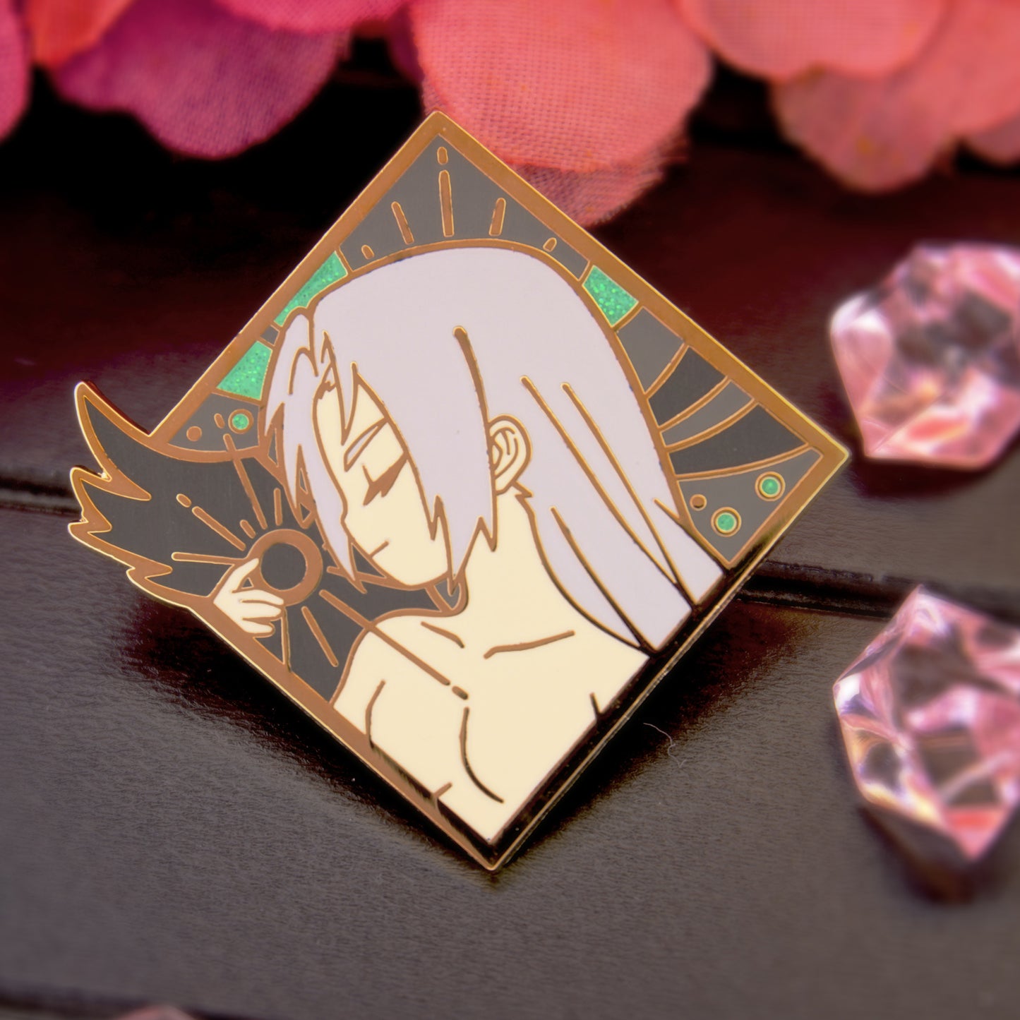 ONE WINGED ANGEL DIAMOND ENAMEL PIN