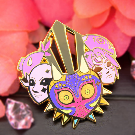 ENCHANTED MASKS ENAMEL PIN
